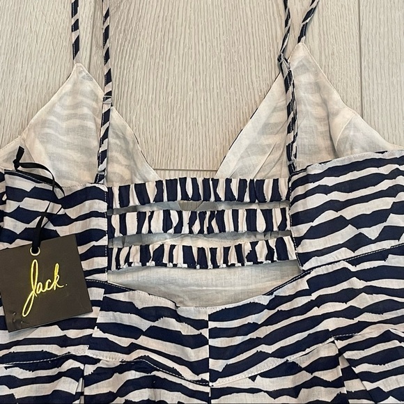 NWT JACK. Blue and White Striped V-Neck Spaghetti Strap Sundress Size M - Picture 9 of 11